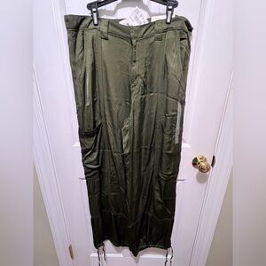 American Eagle Outfitters Olive Wide Leg Pants